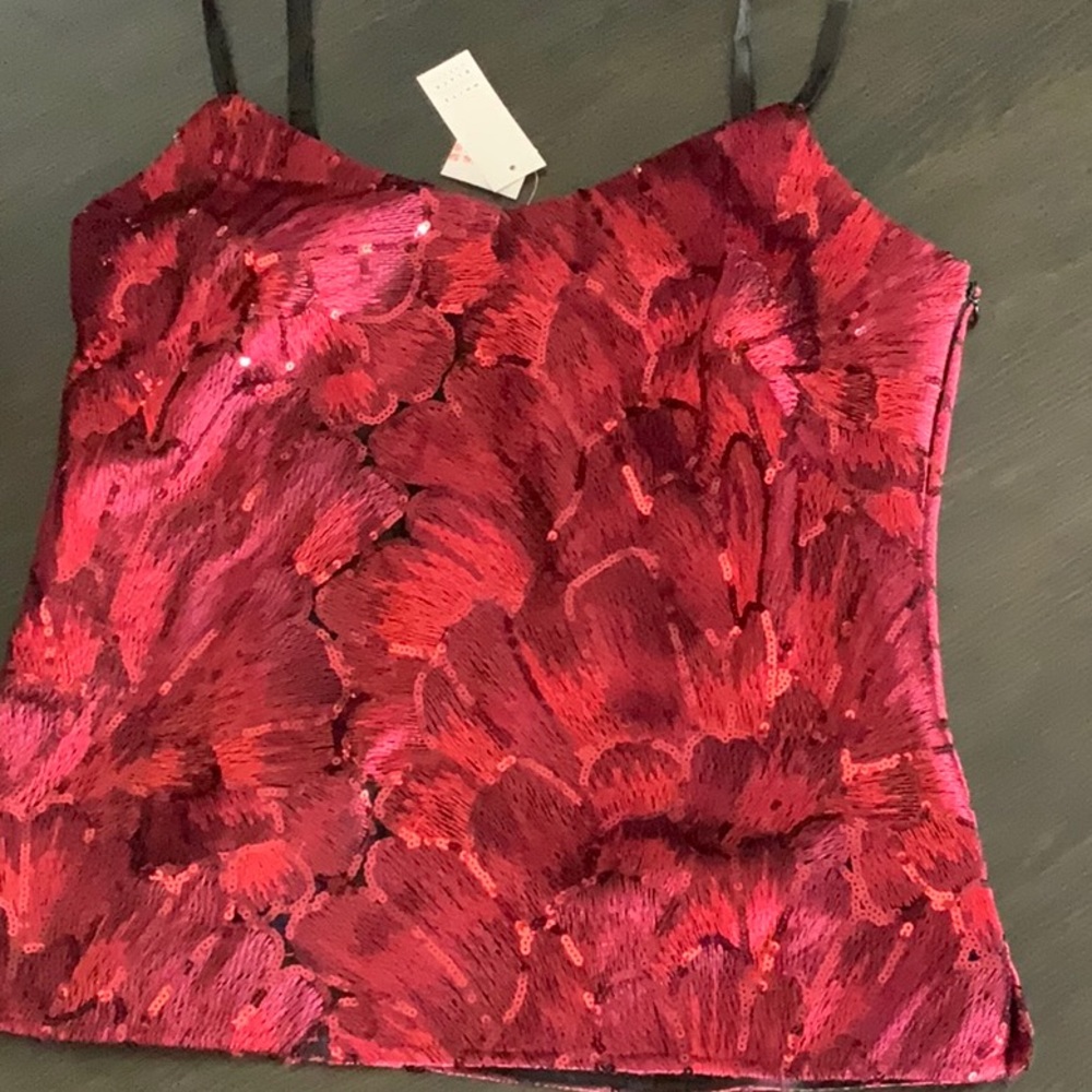 Deep red spaghetti strap blouse